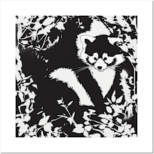 Red Pandas Shadow Silhouette Anime Style Collection No. 91 Posters and Art